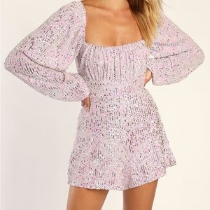 Light pink sequin romper